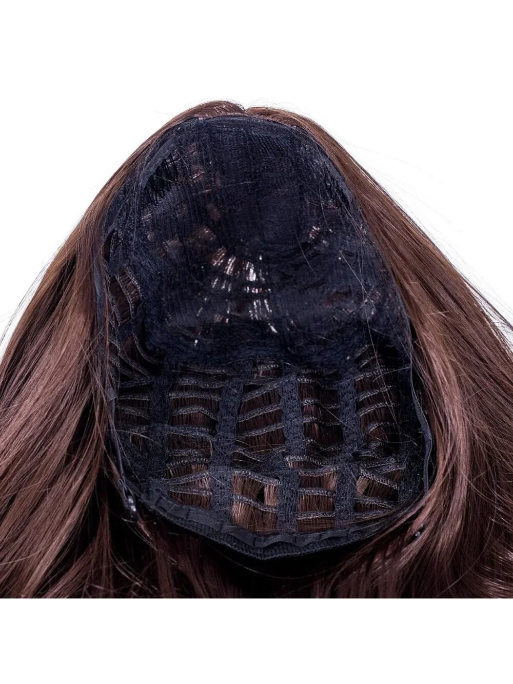 Women's 14 Inch Dark Brown Wig Short Straight Middle Part Synthetic Heat